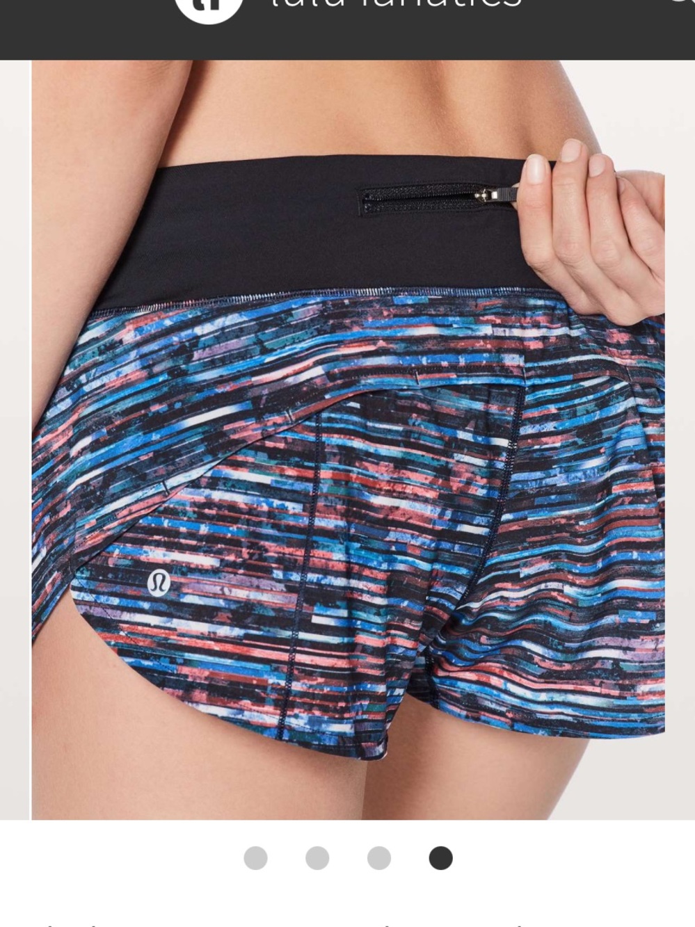 Lululemon Speed Up Short Hinshu Alpine White Multi / Black - Picture 2 of 7